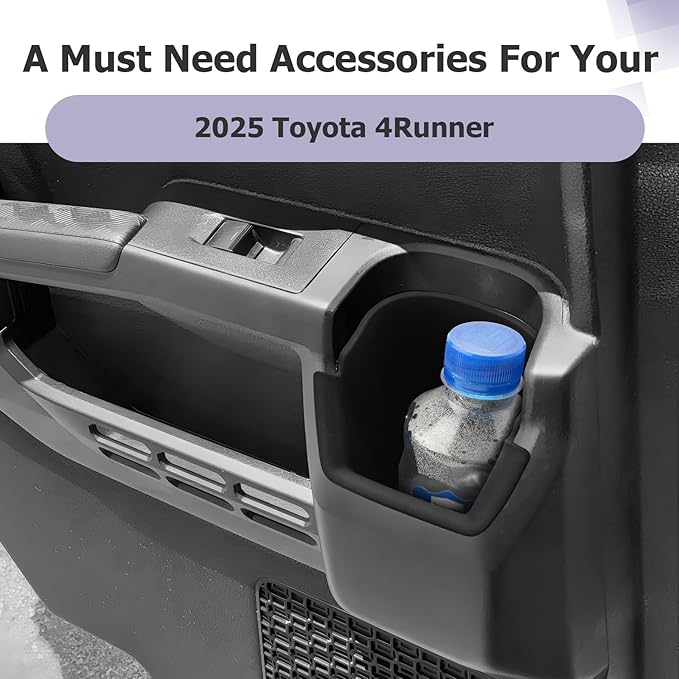 LUWU 2025 2026 4Runner Center Console Cup Holder Compatible with 2025 2026 Toyota 4Runner Interior Accessories Rear Seat Door Side Silicone Cup Holder Insert 4Runner 2026 Accessories