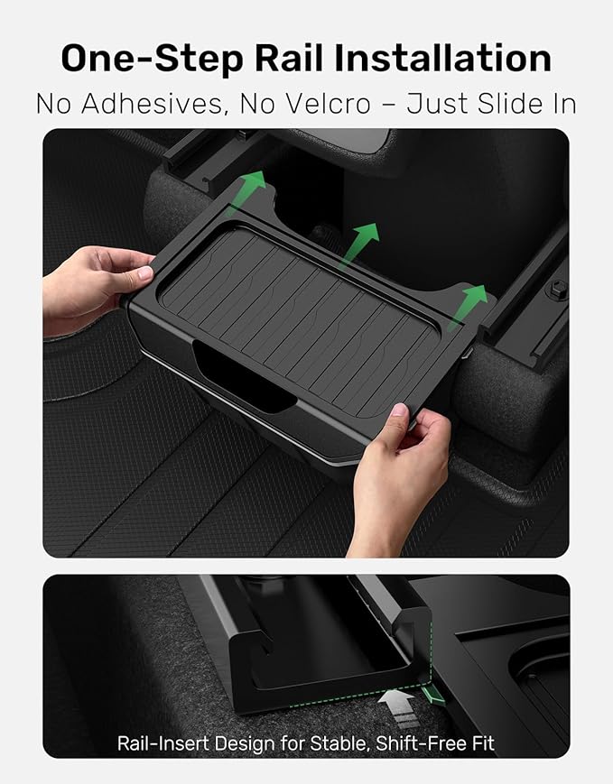 Zanch Tesla Trash Can, Multi-Use & Easy to Clean, Rear Center Console Organizer Designed for Model Y (2020-2025), Tesla Model Y Accessories 2025 [Not fit for New Model Y Juniper] - Hinged Lid