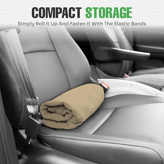 lebogner Waterproof Sweating Car Seat Cover for Post Gym Workout, Running, Swimming, Beach and Hiking, Universal Fit Anti-Slip Bucket Seat Protector for Cars, SUVs and Trucks, Machine Washable, Beige