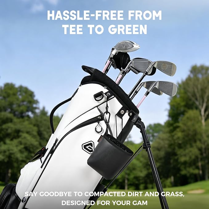 Teccom Golf Club and Ball Cleaning Bag, Golf Cleaner Pouch with Three-Layer Waterproof Fabric Technology, Microfiber Layer, Neoprene, PU Leather Exterior, Detachable Clip, Golfer Gift