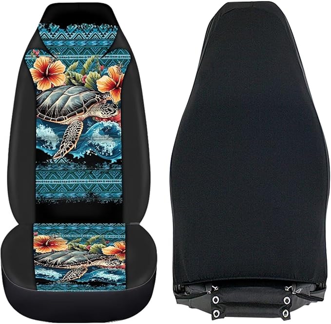 ELEQIN Hawaii Turtle Car Seat Covers Universal High Back Fashion Cushion Protector for Car Truck Suvs,Sedans,Vehicles, Front Car Seat Covers 2 Pack