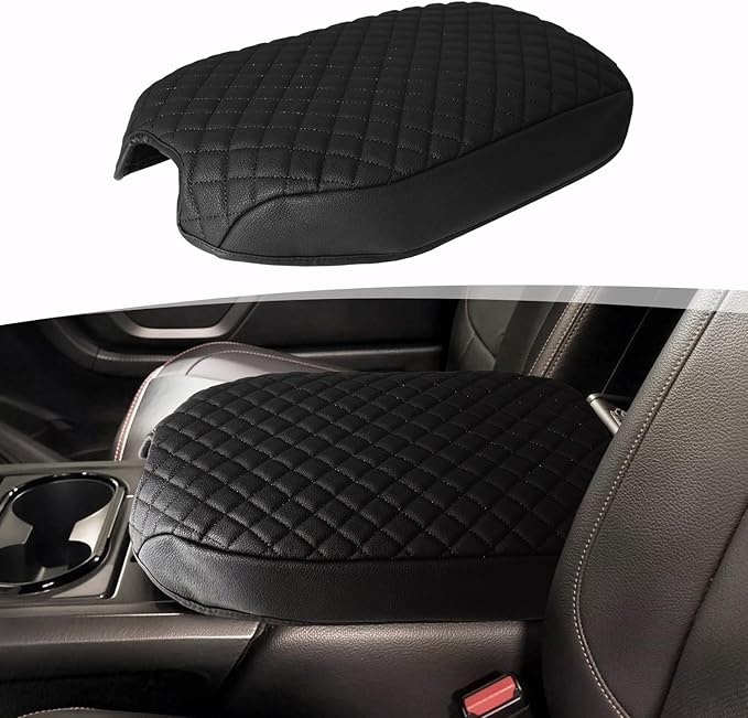 Center Console Armrest Cover for Nissan Titan 2016-2024, PU Leather Middle Console Lid Protector Arm Rest Cushion Anti-Scratch Thick Pad(Bucket Seat Only)