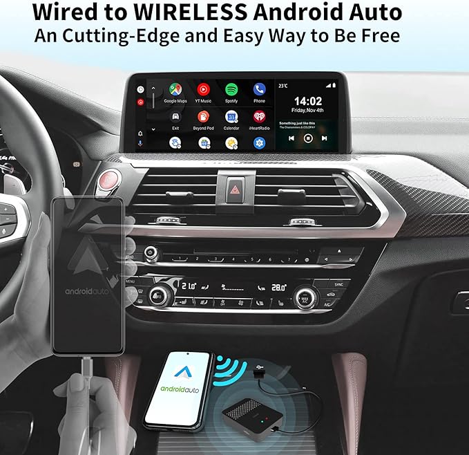 ATOTO AD3AA-BK Wireless Android Auto Adapter, Convert Wired to Wireless for Factory Wired Android Auto or Aftermarket Head Unit, Compatible with Toyota/Nissan/Honda/Ford/Audi/Benz, Online Update