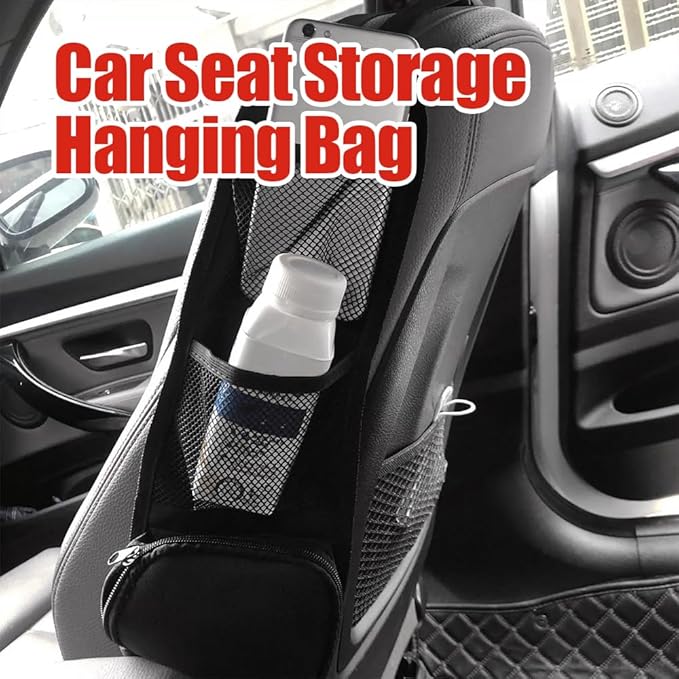 Car Seat Storage Hanging Bag, Multi-Pocket Seat Side Organizer, Car Multifunctional Storage Mesh Net Pocket Can Hold Mobile Phone, Wallet, Glasses, Universal Car Accessories for Car (1PCS)