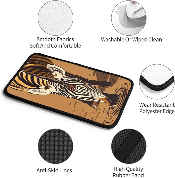 Universal Car Center Console Cushion Pad, Zebra Drinking Water Soft Waterproof Car Center Console Cover Auto Armrest Seat Box Cover Protector for Most Vehicle SUV Truck Car