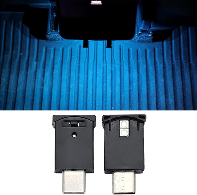 2PCS USB Ambient Light for Model Y Juniper/3 Highland Plug-in Type C Atmosphere Lamp fit for Cars RGB USB-C Portable Auto Ambient Lighting Night Light Accessories for Model Y Juniper