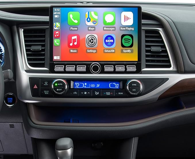 4G LTE QLED Radio for Toyota Highlander 2014 2015 2016 2017 2018 2019 Upgrade,8-Core CPU Touch Screen Stereo,Wireless CarPlay & Android Auto,Support OEM SWC and Camera