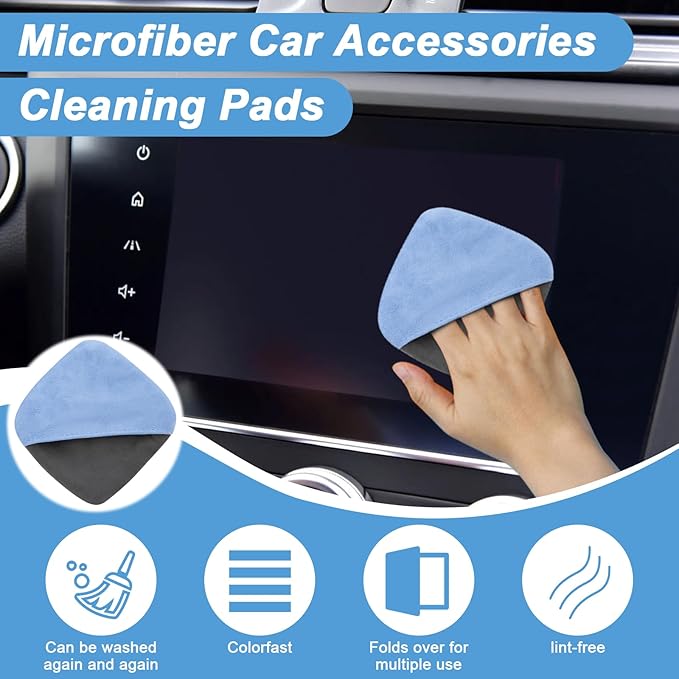 Car Screen Cleaner, 4.1''×4.1'' Microfiber Dashboard Wipes, Square Microfiber Cloth, Car Display Wipes,Vehicle Screen Cleaner Tool universal for Car Dashboard Car Display Car Interior Tools (Blue)