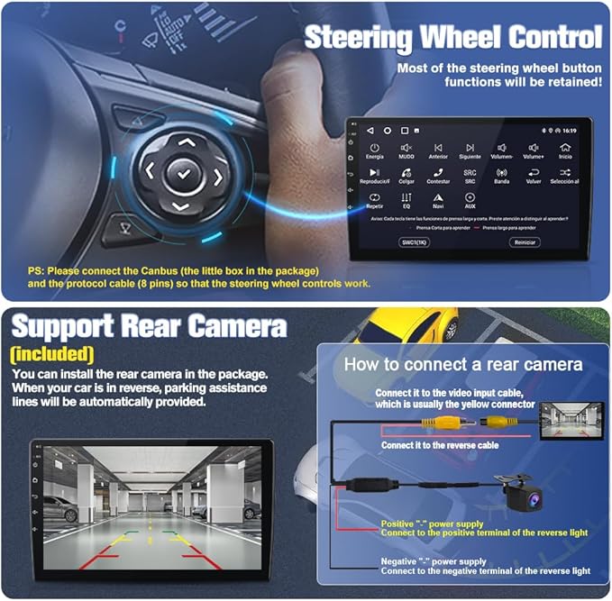 Android 13 [2GB+64GB] Car Stereo for Dodge RAM 1500/2500/3500 2002-2005，Car Radio with Touchscreen Support Wireless Carplay/Android Auto/Mirror Link/WiFi/Bluetooth/SWC/Backup Camera