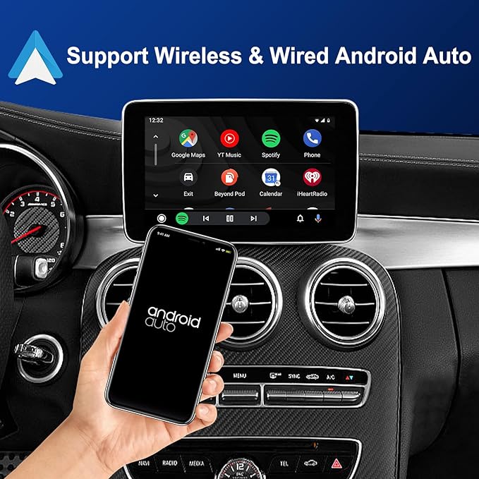 CarPlay Android Auto Adapter Decoder Retrofit Kit Fits Mercedes Benz 2012-2015 A/B/C/E/CLA/GLK/ML/SLD Class with NTG 4.5/4.7 System, Supports Wireless CPAA/Mirror Link/Camera/USB Drive/NAV