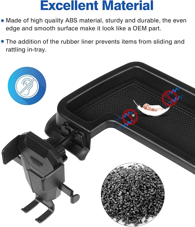 Autorder Phone Holder Mount for Jeep Grand Cherokee 2022 2023 2024 2025/Grand Cherokee L 2021 2022 2023 Center Console Dashboard Organizer with Phone Stand with Anti-Slip Mat