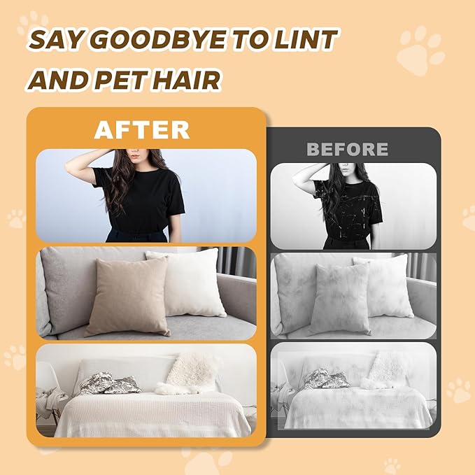 Pet Hair Remover, Electrostatic Pet Hair Removal Gloves, Reusable Cat & Dog Hair Removal Tool, 2025 Upgraded Pet Grooming Gloves for Couch, Furniture, Carpet (2 Pack)