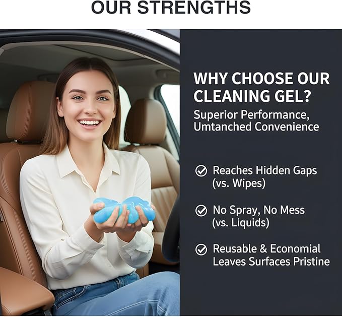 MysticHome for Car Cleaning Gel 160g,Reusable Cleaning Putty for Interior Detailing PC Keyboard, Car Cleaning Supplies, Auto Detailing Tools, Car Slime for Dust Removal, Cleaning Kit,Blue 5.0 OZ