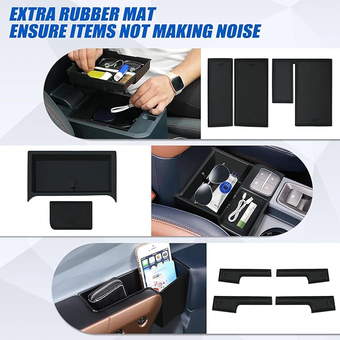7pcs Center Console Storage Organizer Sunglass Holder for Ford Maverick 2022-2026, with Door Handle Storage Organizer, Center Console Armrest Organizer Set Fit Maverick Accessories
