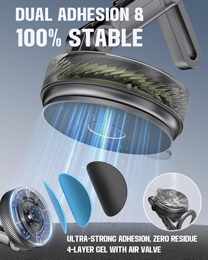 InwodiTeki Magnetic Phone Holders for Your Car, Upgraded 360° Vacuum Car Phone Holder, 108+LBS Strongest Suction & 3000gf Magnetic, Car Phone Mount for 17 Pro Max 16 15 14 13 12/ Android Phones