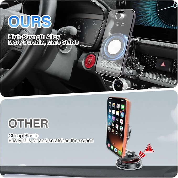 Autorder Upgraded Magnetic Car Phone Holder for 2022-2026 Honda Civic/2023-2026 CRV Accessories Strong Adsorption Phone Mount 360°Flexible Adjustment Magnetic Phone Stand Fit for All Smartphone