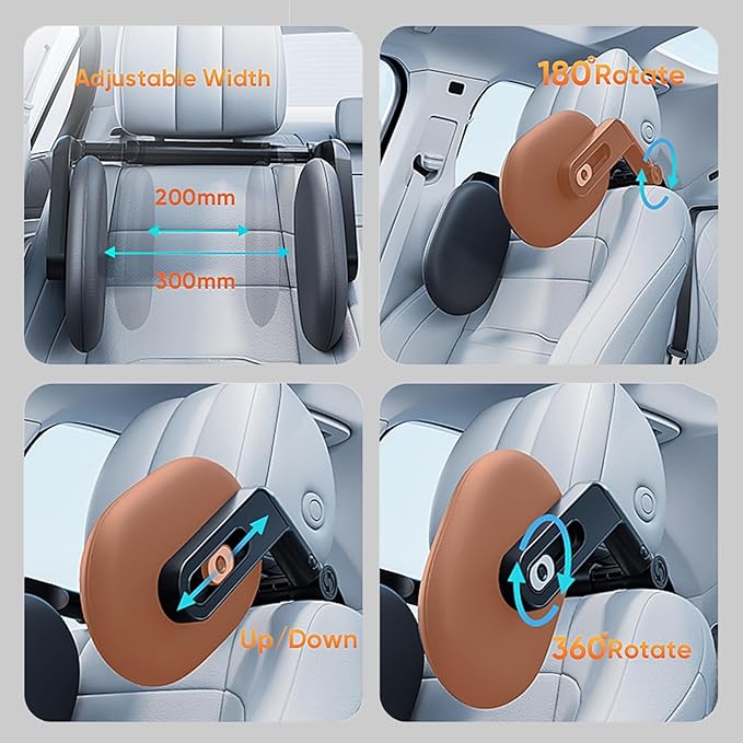 Car Headrest Pillow, Adjustable Car Headrest,Thickened Memory Foam Road Pal Headrest, Neck Support Pillow, U- Shaped Design, Travel Car Sleeping,Suitable for Kids and Adults