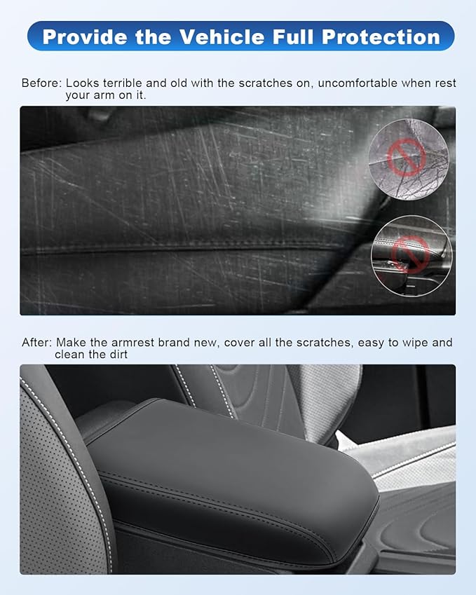CDEFG for 2025 2026 VW Tiguan Center Console Cover, for 2025 2026 Volkswagen Tiguan Accessories Armrest Cover 2025 2026 Tiguan Middle Console Pad Arm Rest Cushion Leather Cover