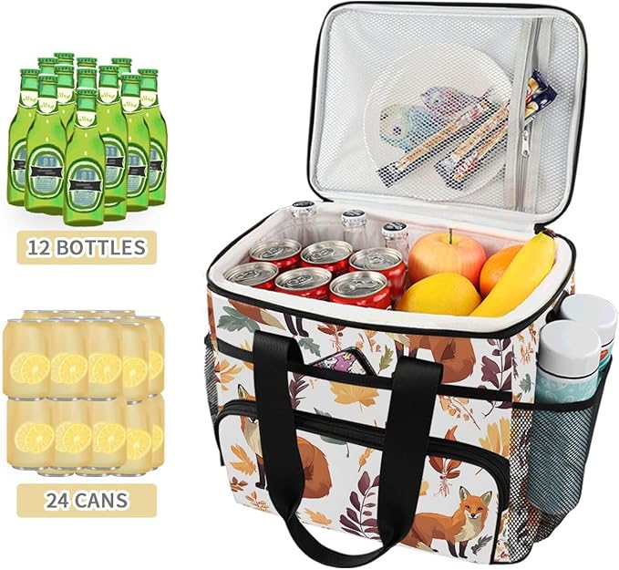 Cooler Bag Insulated Picnic Bag Large Lunch Box Reusable Tote Bag Soft Sided Portable Beach Cooler Grocery Camping