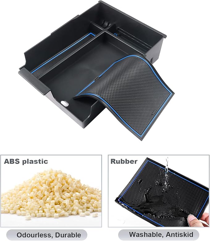 SKTU for 2023 2024 2025 Hyundai Palisade Center Console Organizer 2023 2024 2025 Palisade Center Console Tray 2023 2024 2025 Palisade Accessories Armrest Box with Coin and Sunglasses Holder (Blue)