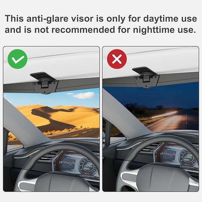 Veharvim Sun Visor Extender for Cars, Polarized Car Visor Extender Sun Blocker UV400, Adjustable Visor Extension, Clip on Sun Visor for Car, Universal, Glare, UV Protector (Large(1 Pack))