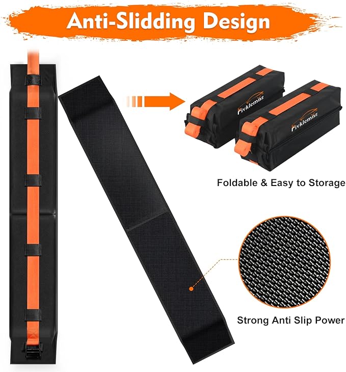 Soft Roof Rack Pads, Universal Car Rooftop Luggage Carrier Capacity Load 176lb, for Kayak, Surfboard, SUP, Canoe, with Tie Down Strap, PP Rope, Quick Loop Strap and Storage Bag