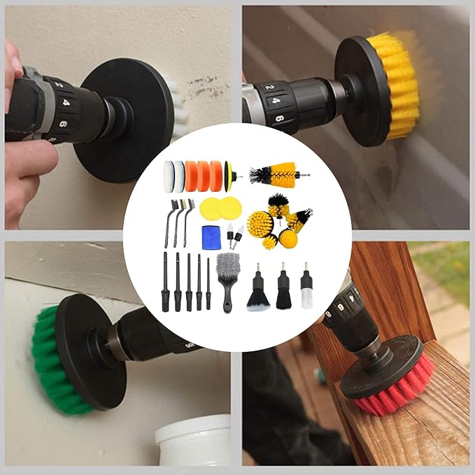 Car Cleaner Kit | Professional 29-Piece Stain Remover Tool - Car Interior Detailing Kit - for Automobile Bathroom Seat Dashboards Tire Grooves Air Vents