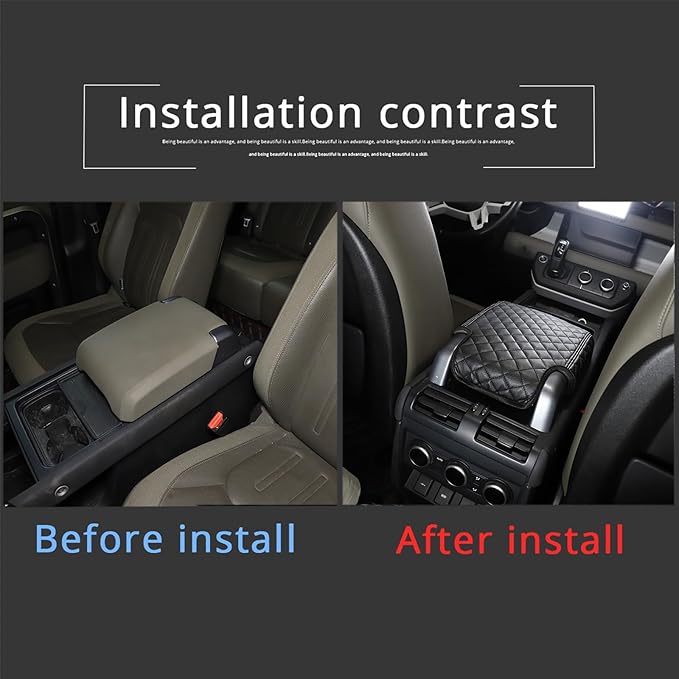 Center Console Armrest Cover Compatible with Land Rover Defender 90/110/130 2020-2023 Accessories, Comfortable Leather Armrest Box Pad Cushion Protector (A Style)