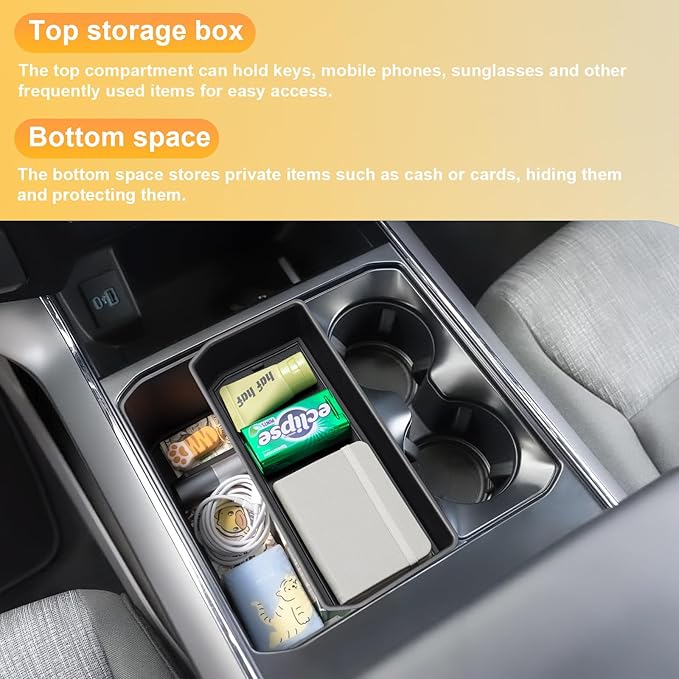 Center Console Tray Organizer for 2021-2025 2026 Ford F150 Accessories Insert Hidden Tray Improve Secret Storage Keep Clean Fits into The Existing Driver's Side Pocket