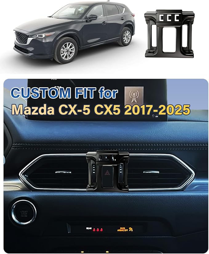 SKYLOTEC Phone Holder for Mazda CX-5 CX5 2017-2025 Accessories Car Magnetic Phone Mount Compatible with MagSafe, Strong Magnets Fast Wireless Charger CX 5 Cell Phone Holder Base