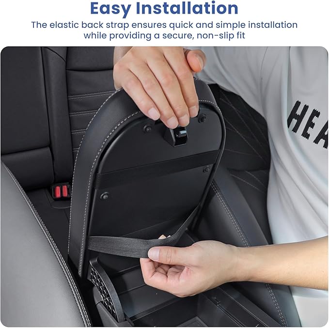 Center Console Cover for Toyota RAV4 2019-2025, Upgraded PU Leather Armrest Cover for RAV4 Adventure/Hybrid/XLE/LE/Limited/TRD Off-Road/Premium/XLE Premium (Gray Stitching)