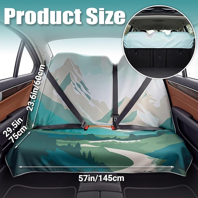 Back Seat Cover with Storage Bag, Moisture Wicking Rear Bench Towel Backseat Cover Nonslip Rear Seat Protector for Cars SUV Van Trucks, Post Gym Workout Swimming Surfing Running Hiking Beach