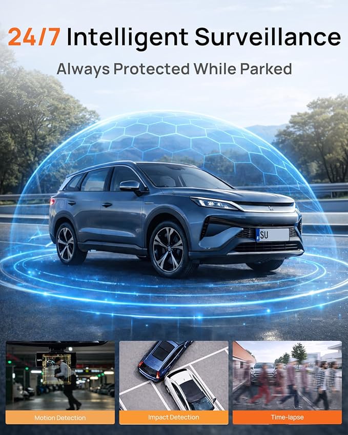 BlackVue SAFY9 2CH 64GB Dashcam - 4K+1080P Dash Cam Front and Rear, HDR Front, AI Night Vision, SD Card Included, Wi-Fi, GPS, 24-Hour Parking Guard, LCD Display