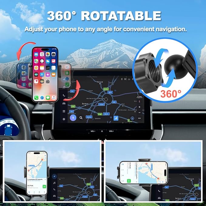 Car Phone Holder Fit for 2019-2025 Toyota Corolla / 2022-2025 Toyota Corolla Cross Accessories Phone Mount 8-inch Screen Fixed Clip, Cell Phone Automobile Cradles Hands-Free 360 Degree Rotation