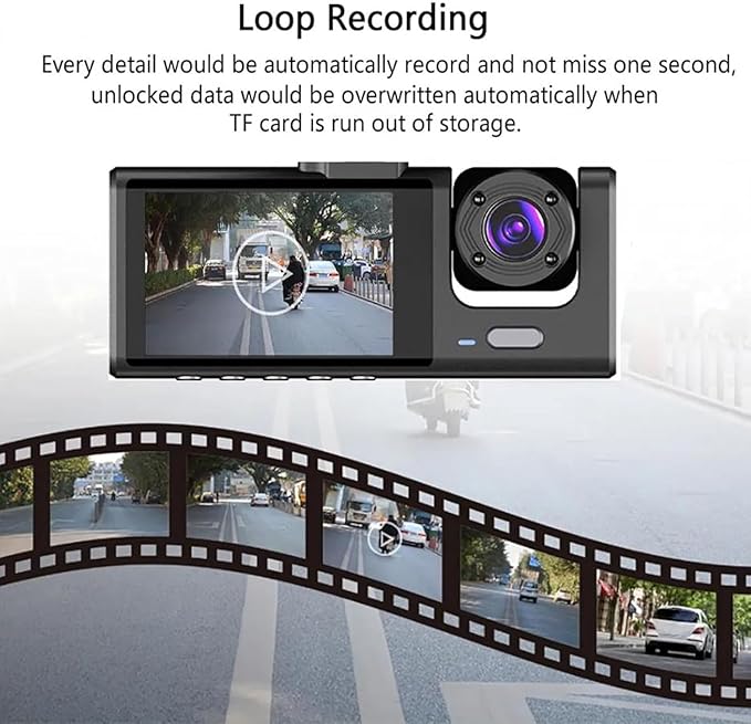 Dash Camera for Car Security Camera Dash Cam Mini Car Recorder 2 Inch Screen Front and Inside Dual Car Cameras 1080P with WDR, Night Vision, G-Sensor Auto Lock, Loop Recording