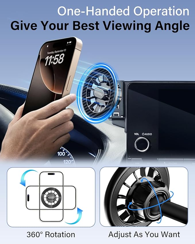 Car Phone Mount for Honda Accord 2018 2019 2020 2021 2022 Accessories 8-Inch Screen Fixed Clip, Automobile Cradles Magnetic Phone Holder Compatible with MagSafe, Strong Magnets Cell Phone Base