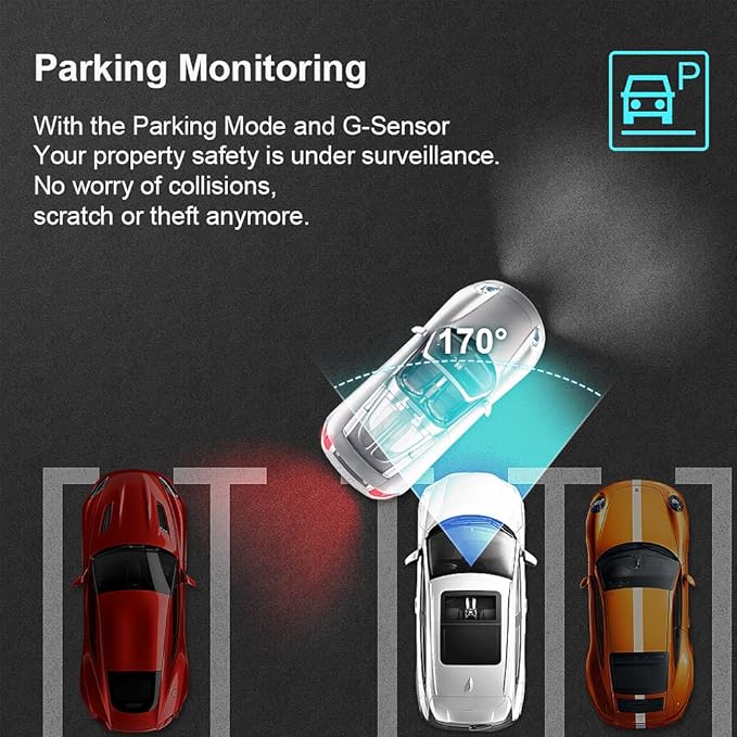 Fitcamx Front 2K+Rear 1080P Dash Cam Adapts for Volkswagen Tiguan 2024-2026 MK3 (Black), OEM Factory Look, Dual HD Video, WiFi & APP, Loop Recording, Parking Mode, Easy to Operate, 64GB Card
