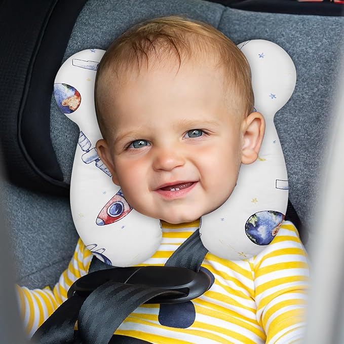 Baby Travel Pillow, Infant Kid's Cushion Soft and Skin Friendly for Car Seat, Pushchair and Stroller (Style N)