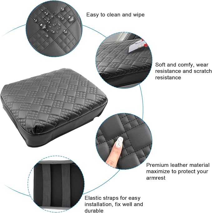 SXCY for 2023 2024 2025 Ford F250 Super Duty Armrest Cover Pad for 2025 Ford F250 Accessories 2025 F250 Center Console Cover 2025 F250 Middle Console Cover w/Soft Cotton Cushion (Added-Pad)