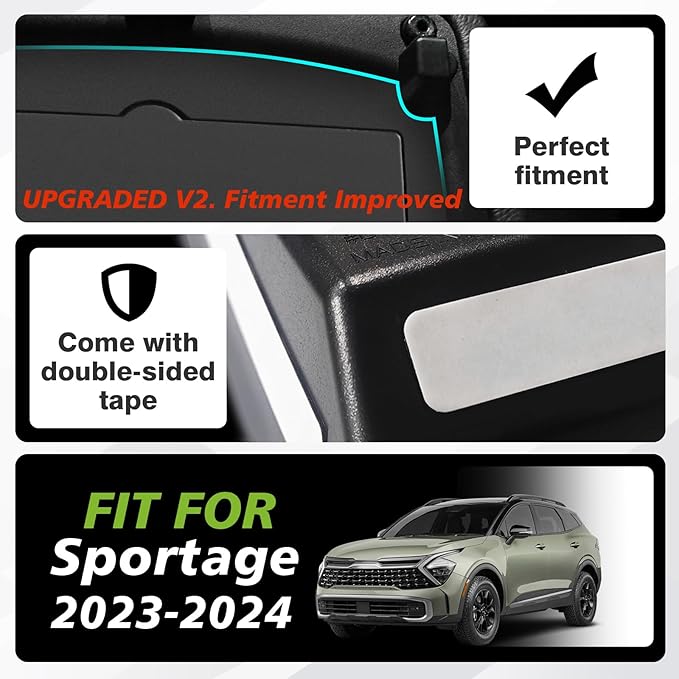Muslogy for 2023 2024 2025 2026 Sportage Upgraded Armrest Hidden Storage Box Center Console Insert Secret Organizer Compartment Compatible with Kia Sportage 2026-2023 NQ5 Accessories(Upgraded)