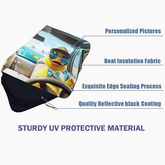 Ducks Car Windshield Sun Shade Foldable Sunshade Front Window Cover Sun Visor Protector Accessories (59x27.5 inches)
