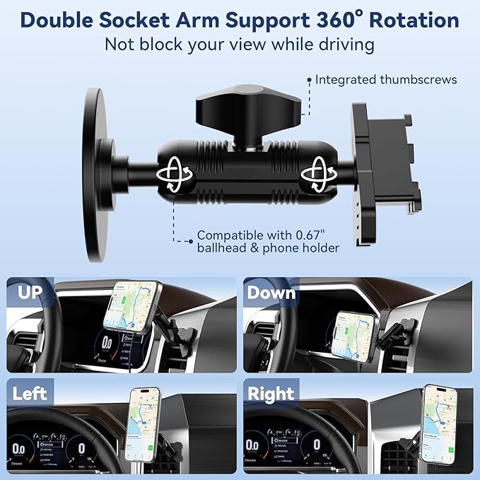 Kaishengyuan Car Vent Magnetic Phone Mount for Toyota Tacoma 2012 2013 2014 2015, Metal Cell Phone Holder 2nd Gen Tacoma Accessories Cradles Bracket Stand for All Smartphones