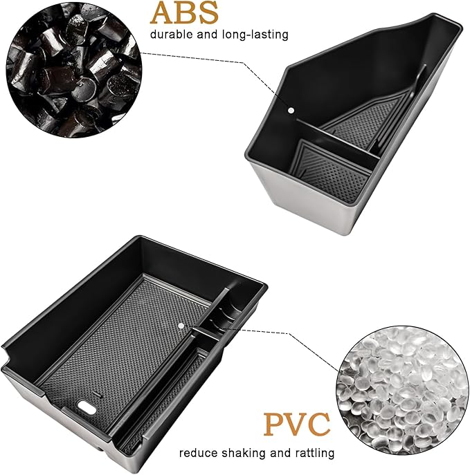 HGWEI 2 Pack Center Console Organizer Compatible with 2023-2026 Kia Sportage Hybrid/Plug-in Hybrid Middle Armrest Storage Box Insert Tray Accessories (Edition with Electronic Transmission ONLY), Black