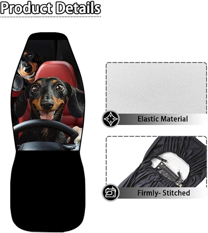 Dachshund Driver Car Seat Cover Front Seats Only,Lightweight Driver Seat Cover All Season Bucket Seat Covers for Cars Trucks and SUVs