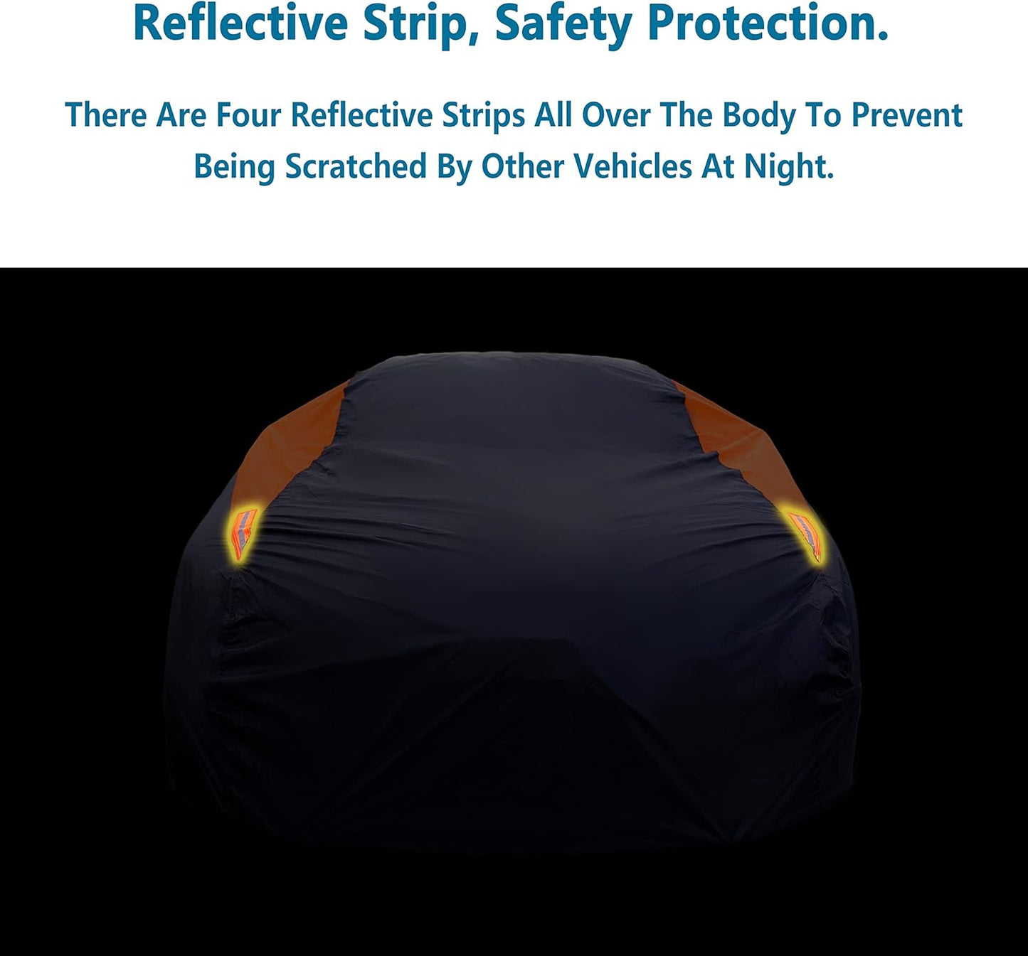 MORNYRAY Waterproof Car Cover All Weather Snowproof UV Protection Windproof Outdoor Full car Cover, Universal Fit for Sedan (Fit Sedan Length 186-193 inch, Orange)