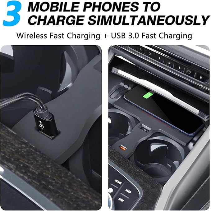 Wireless Car Charger for BMW 3 Series G20 2019 2020 2021 4 Series G22 2021 2022, 15W Fast Charging Phone Charger Pad