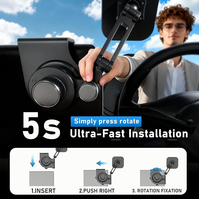 All-Metal Phone Holder for Tesla Model 3/Y and Cybertruck, Car Dash Phone Holder, Accessories Magsafe Car Mount Magnetic Phone Mount Strongest Magnet Power Compatible with Tesla Model Accessories
