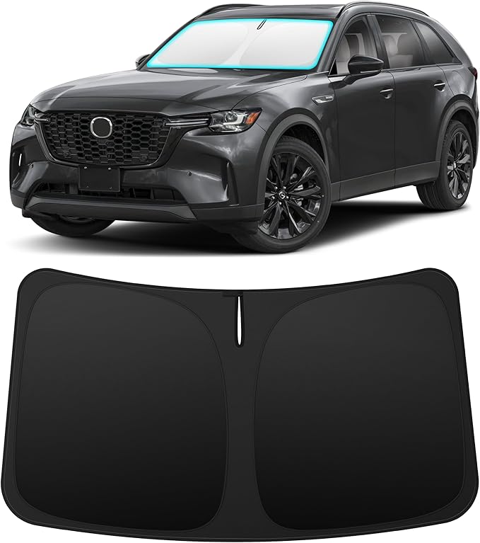 INSAUTO Custom Fit Windshield Sun Shade Accessories for Mazda CX90 CX-90 2024-2026, Foldable Front Window Sunshade, UV & Heat Reflector, Keeps Interior Cool, Includes Storage Bag