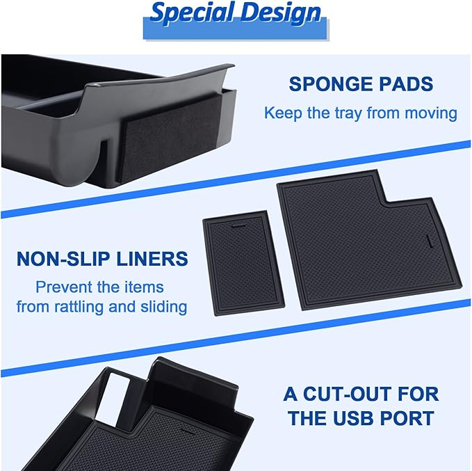 TOPINSTALL Console Organizer Compatible with 2021-2026 Toyota Sienna, Armrest Box Secondary Storage Center Console Tray Coin Container ABS Plastic