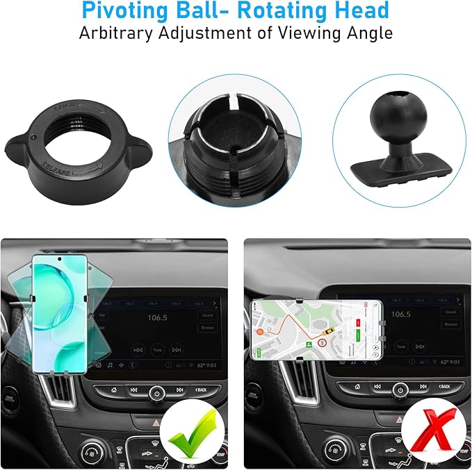 Compatible with Chevy Malibu Phone Holder Mount 2017-2022 for Car Air Vent,Malibu Cell Phone Mount Anti-Shake,9th Gen Malibu Phone Holder Mount-360 Degree Rotation Malibu Vent Phone Stand,Black